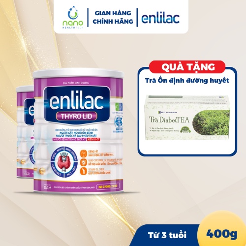 Sữa Dinh Dưỡng Cho Người Kiêng Iod ENLILAC Thyro Lid Giúp Ngăn Ngừa Biến Chứng Tim Mạch 400g/Hộp