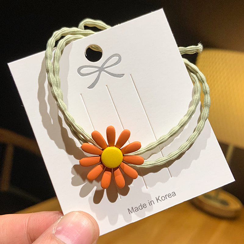 Dây cột tóc họa tiết hoa cúc nhỏ xinh xắn dễ thương