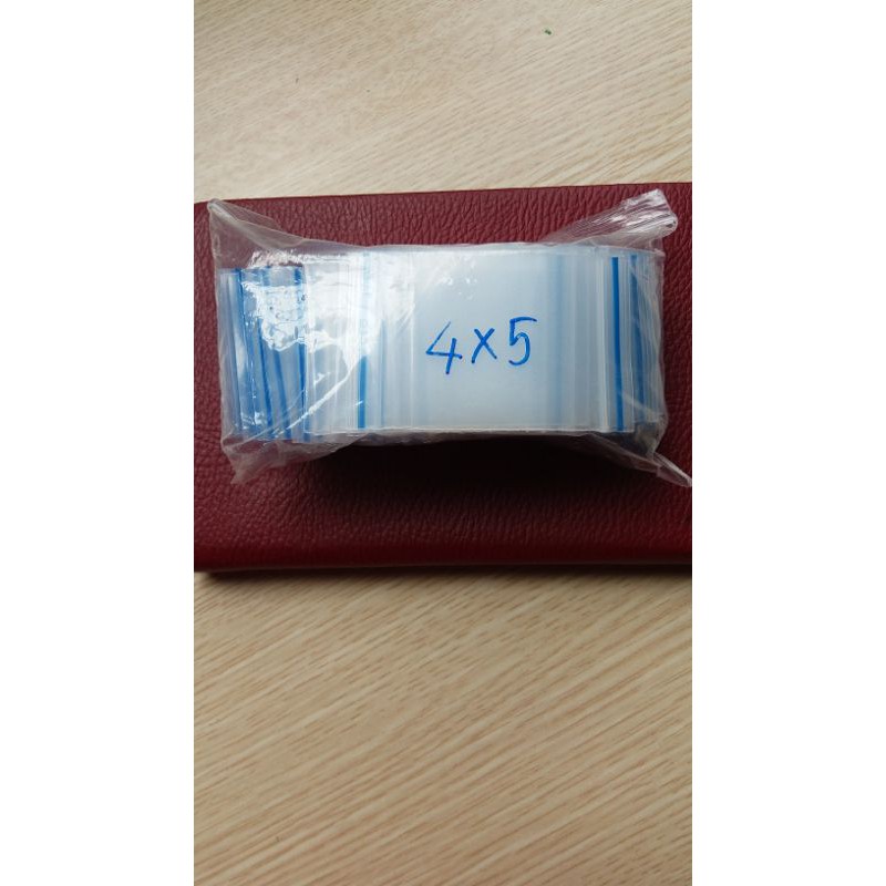 Túi zip mini nhỏ kt 4x5 cm viền xanh loại dày đẹp bịch 100 cái