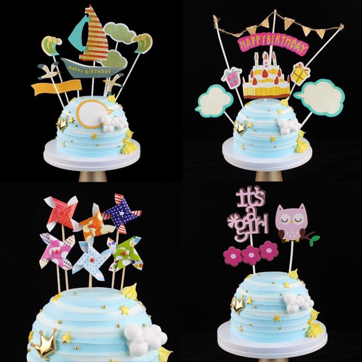 5 Set cắm tổng hợp trang trí bánh kem, trang trí bánh sinh nhật