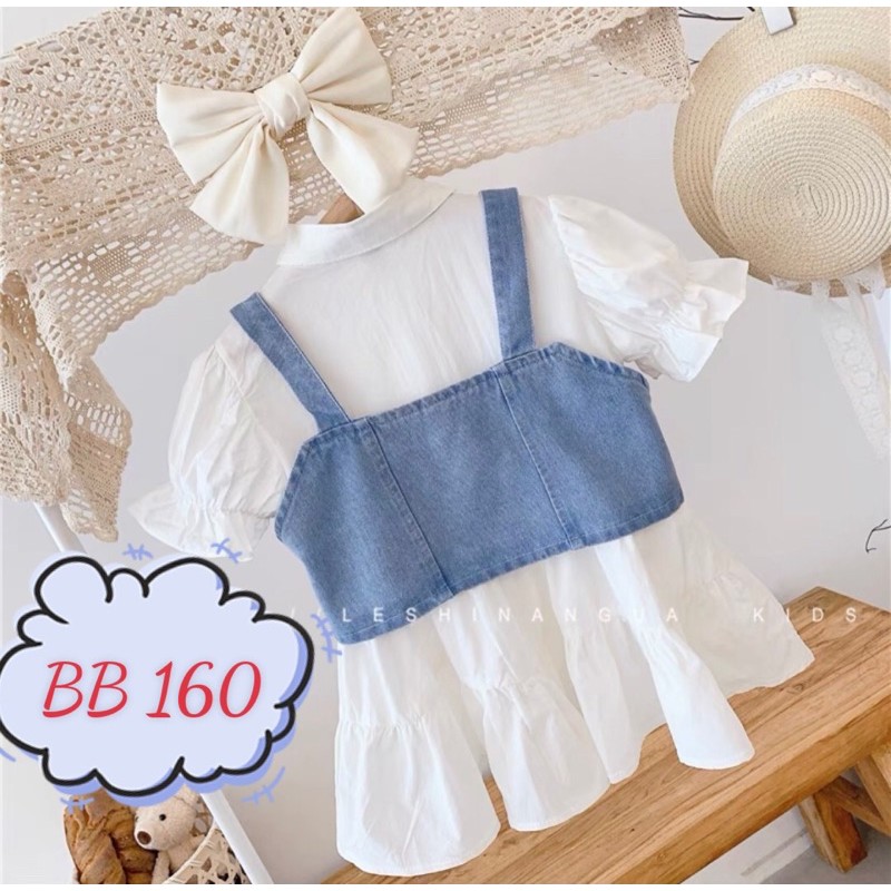 áo váy babydoll vải thô áo yếm jean mềm 8-20ký