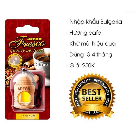 Nước hoa treo xe ô tô AREOM chính hãng nhập khẩu Châu Âu