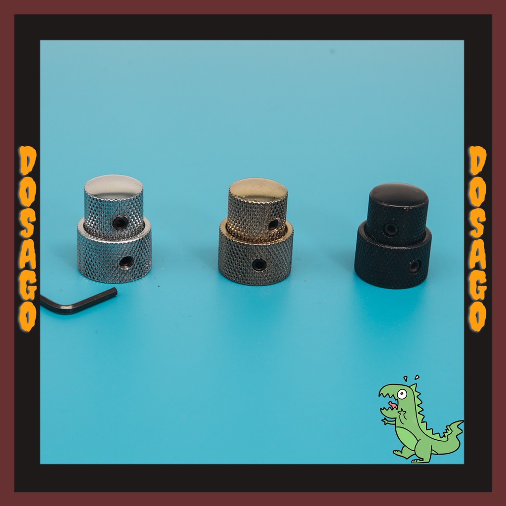 Núm đôi 2 tầng điều chỉnh âm lượng Tone Volume guitar bằng sắt có ty chỉnh