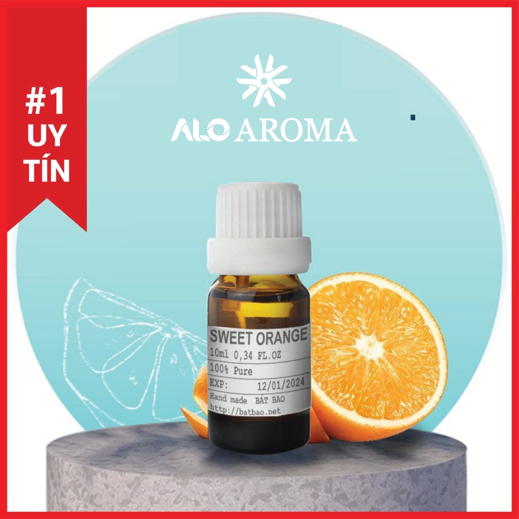 Tinh Dầu Cam Ngọt Thiên Nhiên kháng khuẩn, dưỡng da, thư giãn Orange Essential Oil AloAroma