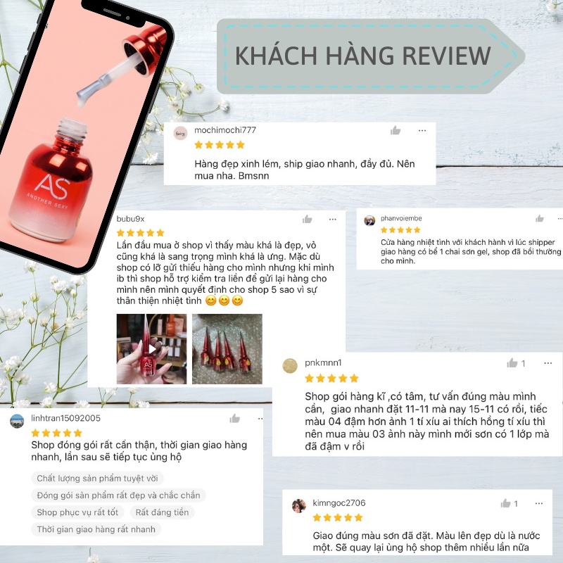 Sơn gel AS móng dùng máy hơ tone đỏ tươi đỏ cherry đỏ đô VUA SƠN AS mã AJN 15ml