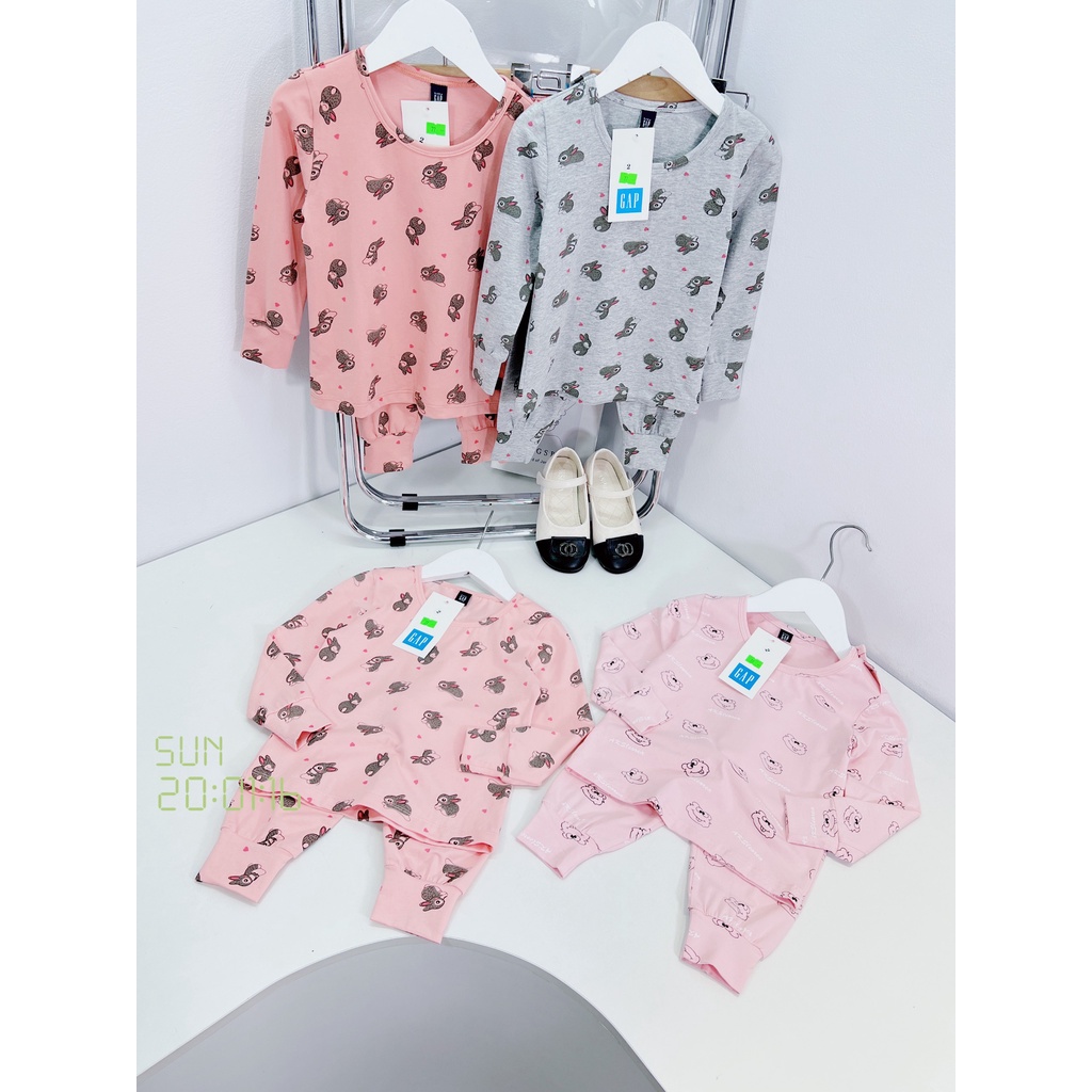 Bộ Cotton Dài Tay Thu Đông Cho Bé Xuất Nhật Vải 4 Chiều Cao Cấp Hình Thỏ Ngộ Nghĩnh Đáng Yêu 12-28Kg