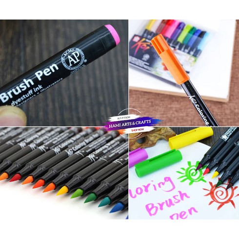 Bút Cọ Màu Nước SAKURA (Bảng 1) Coloring Brush Pen 48 Màu
