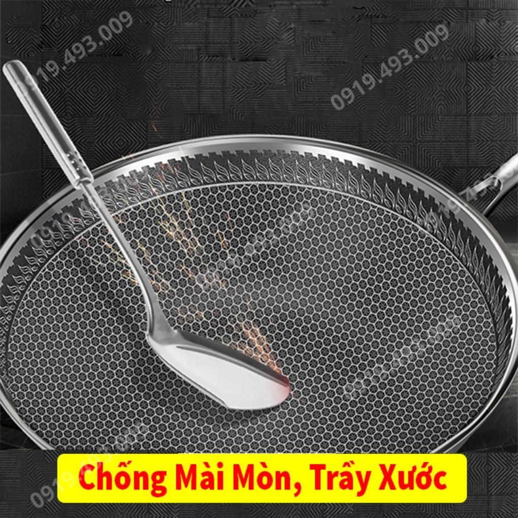 CHẢO CHỐNG DÍNH CHẢO VÂN TỔ ONG SÂU LÒNG SIZE 32 CM (ảnh thật)