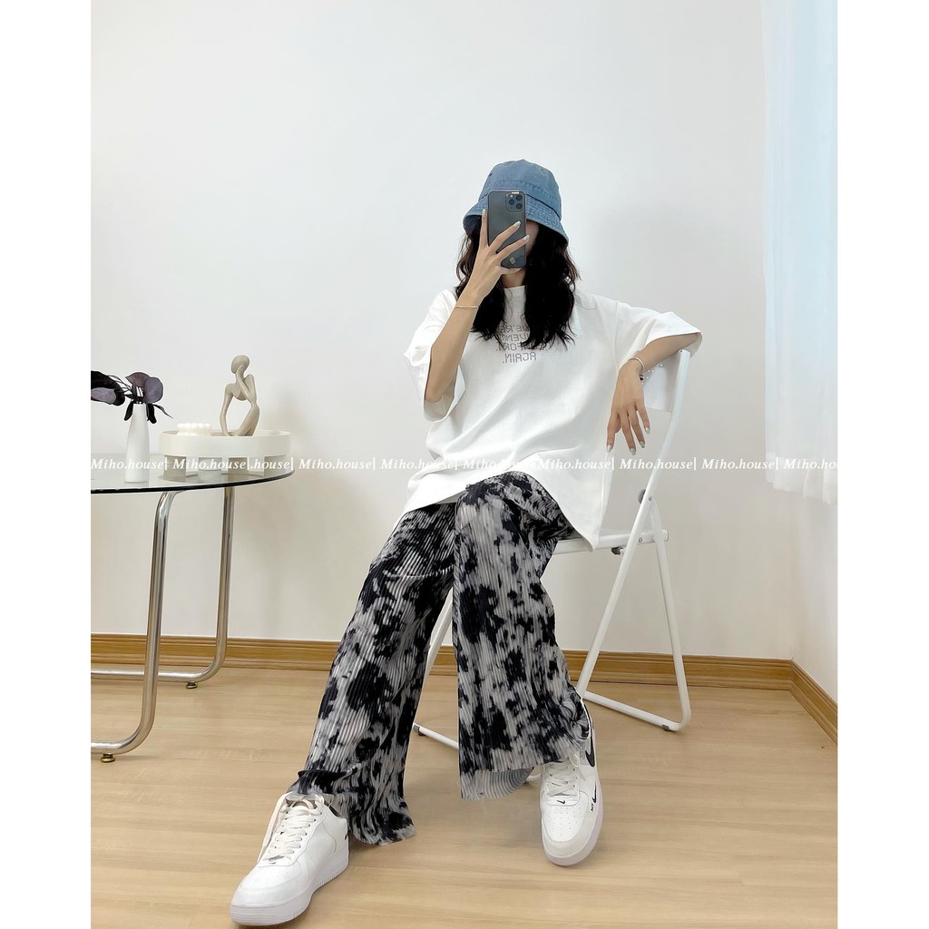(FRREESHIP) Quần ống rộng loang xám quảng châu cao cấp