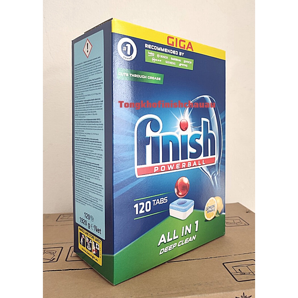 Viên rửa bát Finish All in 1 hộp 120 viên [ Loại 6 trong 1,sản phẩm được yêu thích nhất cho máy rửa bát]