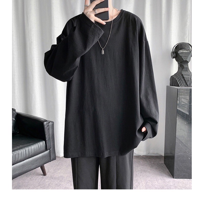 Áo thun tay dài HADO vải coton dày dặn, mềm mịn, co dãn - form regular Unisex - Tay Dài Trơn | BigBuy360 - bigbuy360.vn