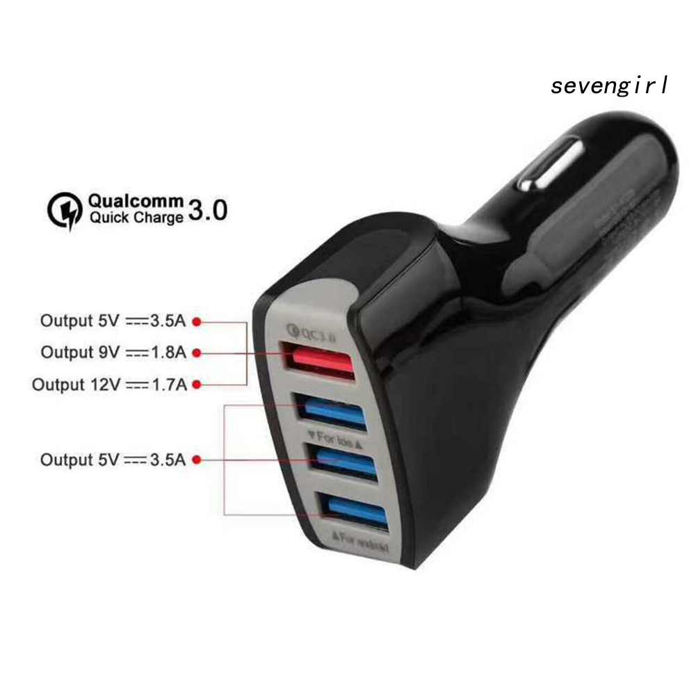 Tẩu Sạc Nhanh Qc3.0 4 Cổng Usb Cho Xe Hơi