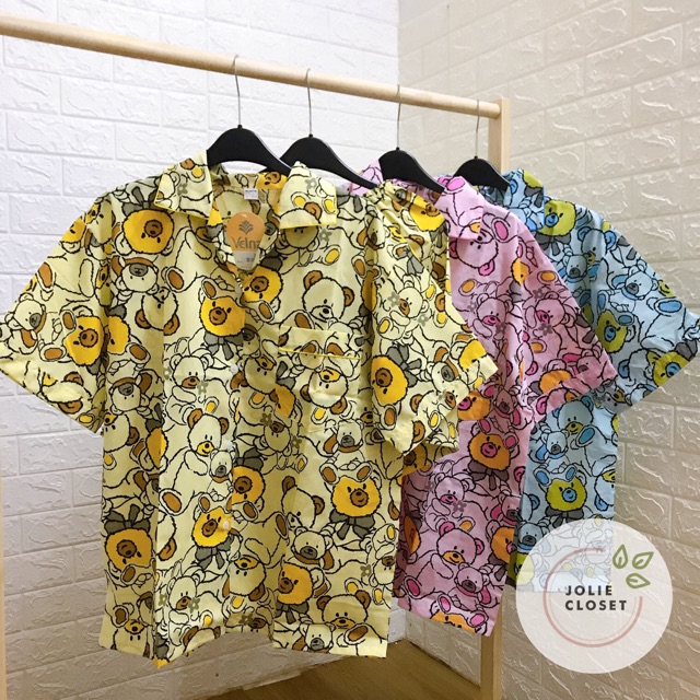 Bộ Ngủ Pijama Thái Lan Form Rộng Hình Gấu