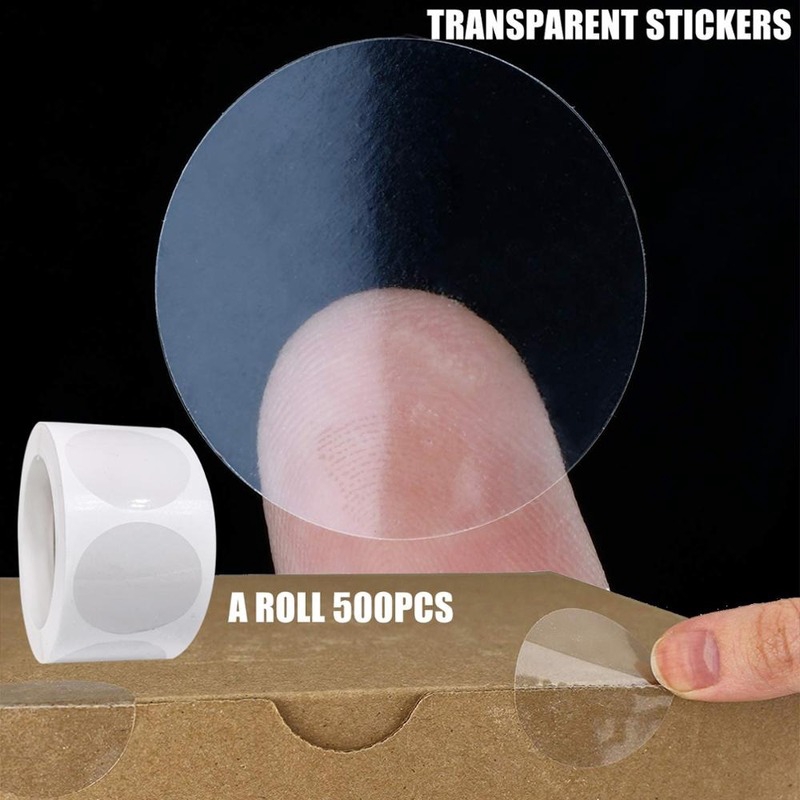 500pcs/roll 1inch Round Transparent Stickers for Seal Envelopes Thank You CARDS Wedding Invitations Packages Office Supplies