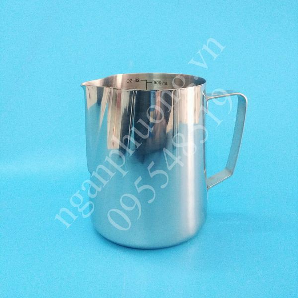 Ca inox  1lit có vạch chia, ca đánh sữa, rót sữa dung tích 1 lít
