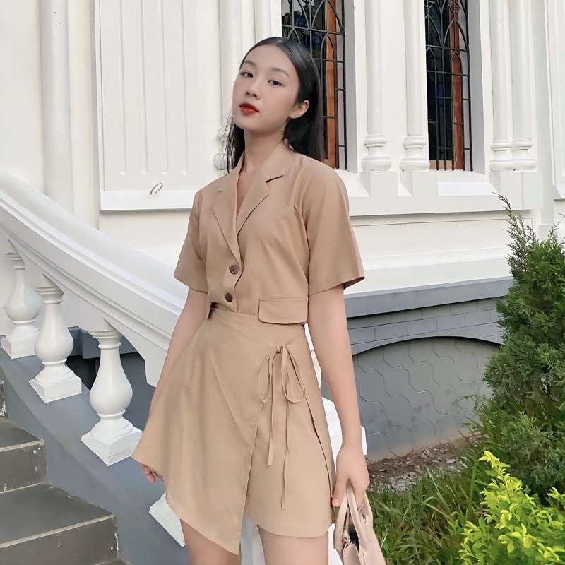 Caleelilou - Set vest Linen nâu Lucille