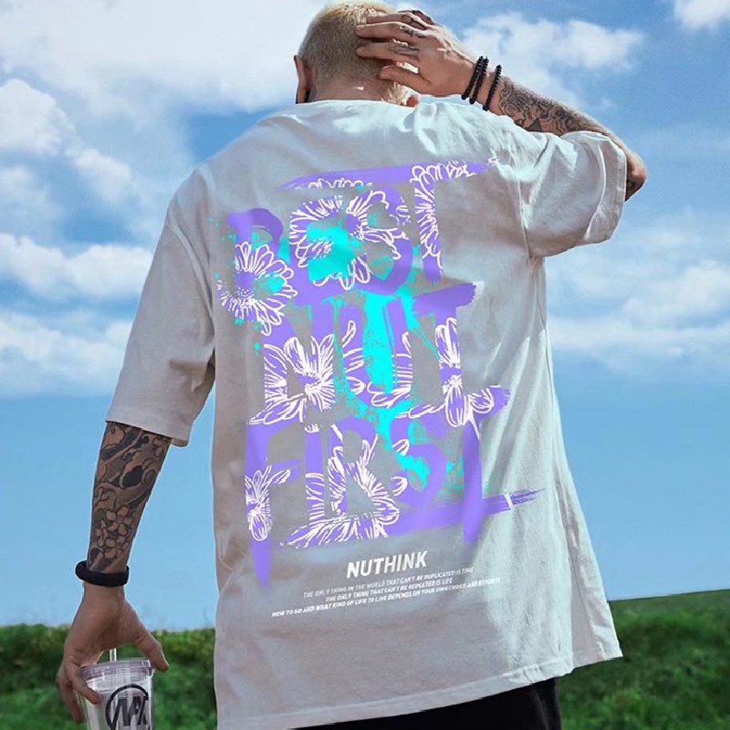 Áo Thun Tay Ngắn Dáng Rộng In Chữ M-8XL Thời Trang Mùa Hè Mới Cho Nam