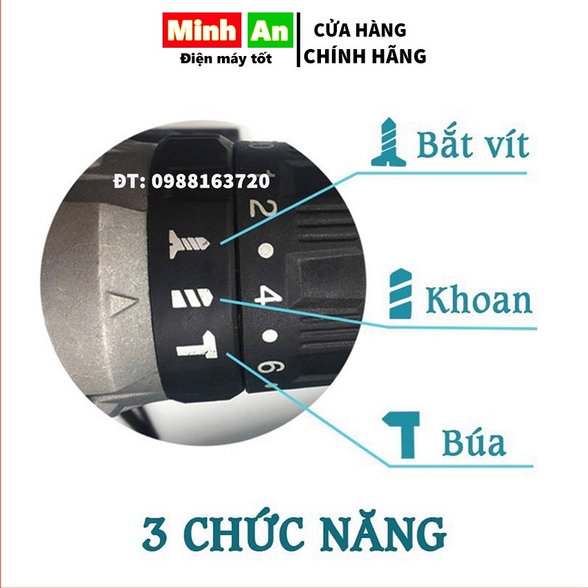 Máy khoan cầm tay, máy khoan pin bắn vít 3 chức năng Makita 36V có búa, bắt vít cực khỏe bảo hành 12 tháng CHÍNH HÃNG
