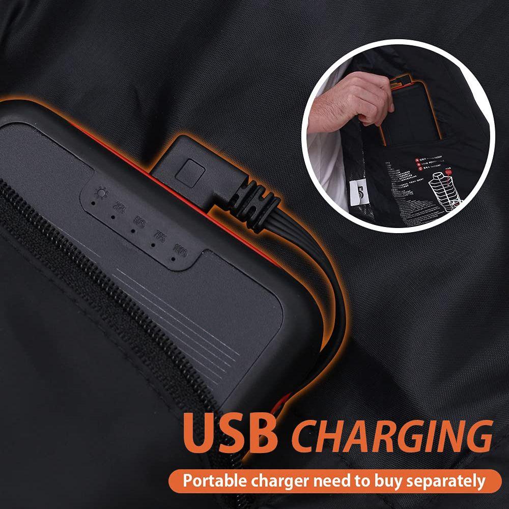 Áo Khoác Sát Nách Giữ Ấm Cơ Thể Sạc Cổng USB Cho Nam Nữ