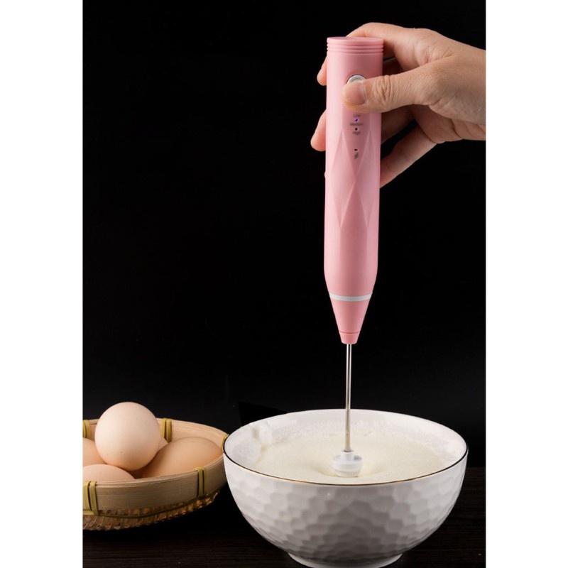 kiss Mini USB Handheld Egg Beater w/ Spirial Stirring Rod Bubbles Stirring Rod for Sauce Dressing Mayonnaise Soup