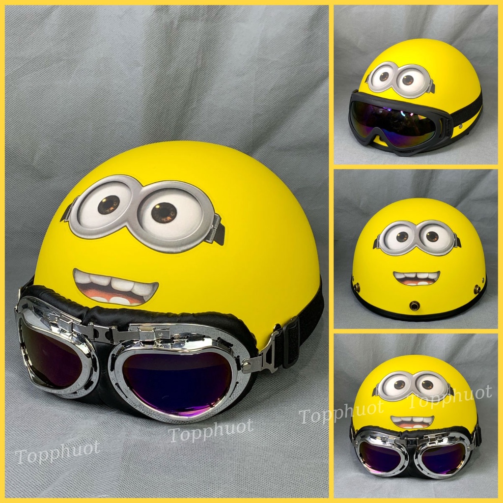 Mũ bảo hiểm nửa đầu Minions cute siêu Hot