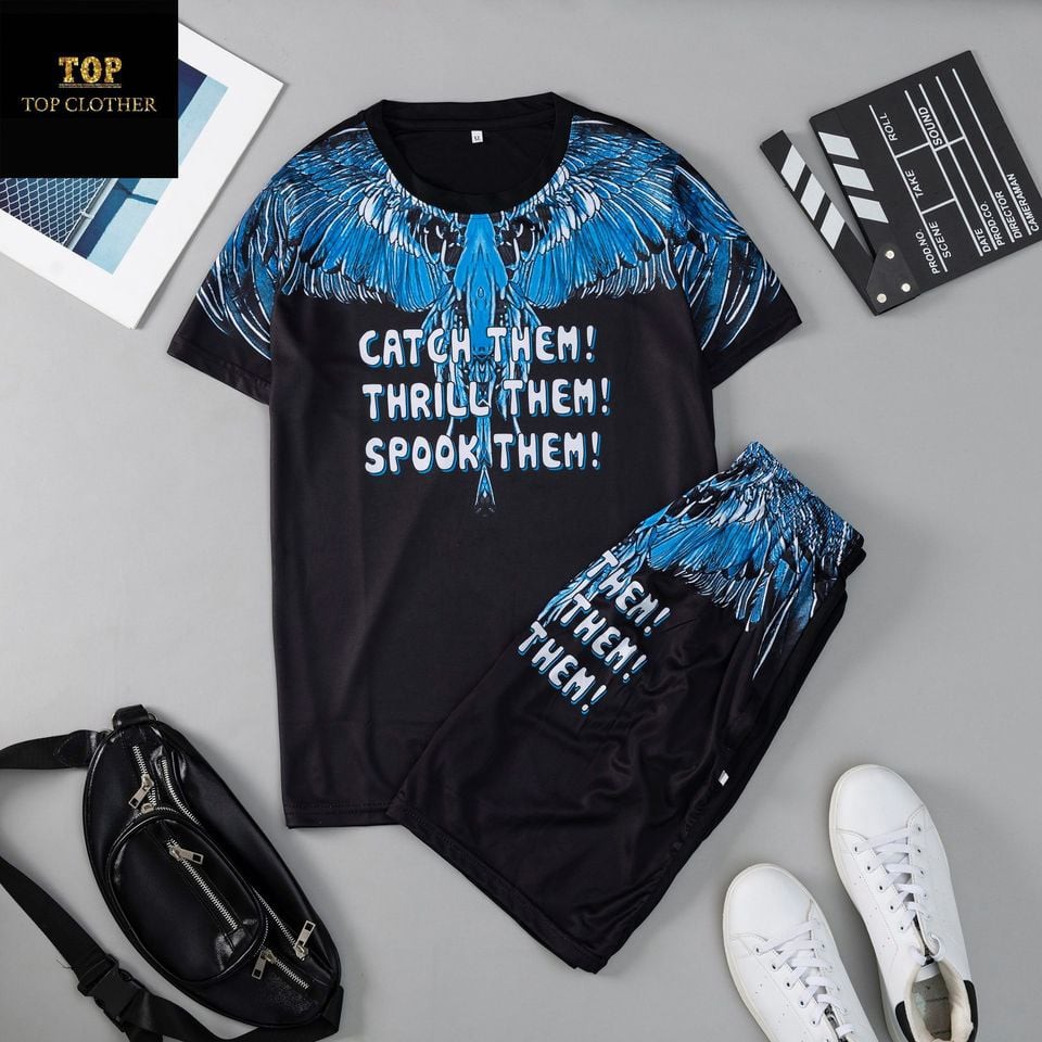 Đồ bộ nam bộ thể thao bộ hè lông xanh