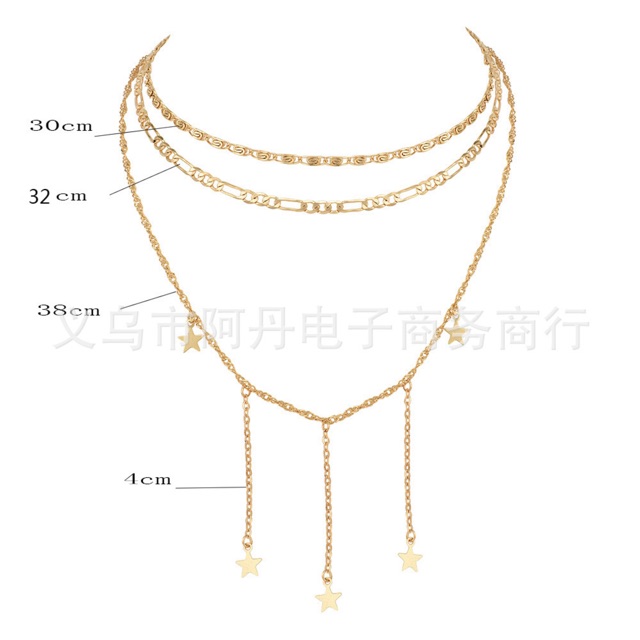 Vòng cổ dạng chuỗi xích màu vàng phong cách punk thời thượng dành cho nữ