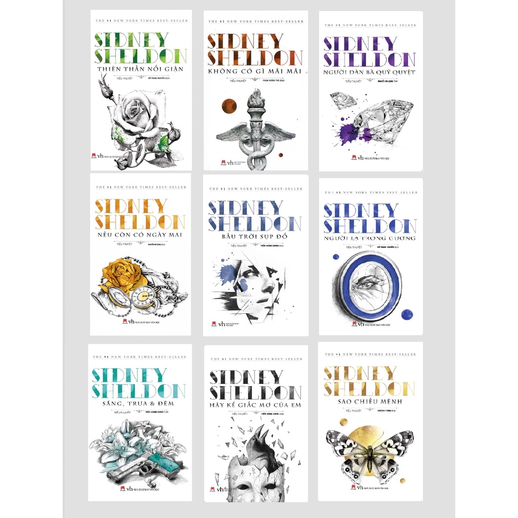 Sách - Sidney Sheldon – Âm Mưu Ngày Tận Thế - Ký ức Lúc Nửa Đêm – Bóng Tối Kinh Hoàng – Dòng Máu