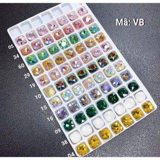 🐾ĐÁ NAIL🐾  Đá đính móng túi 10v - Đá khối chân vàng - Đá khối vuông bo - Mã VB