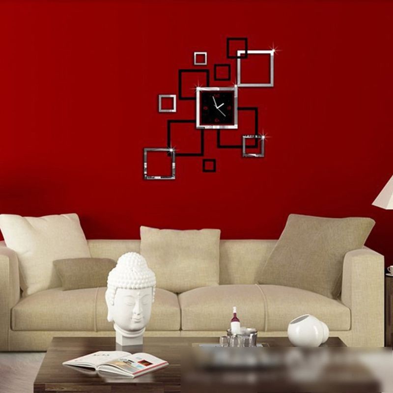 Đồng Hồ Dán Tường Mặt Gương 3d Trang Trí Nhà Cửa