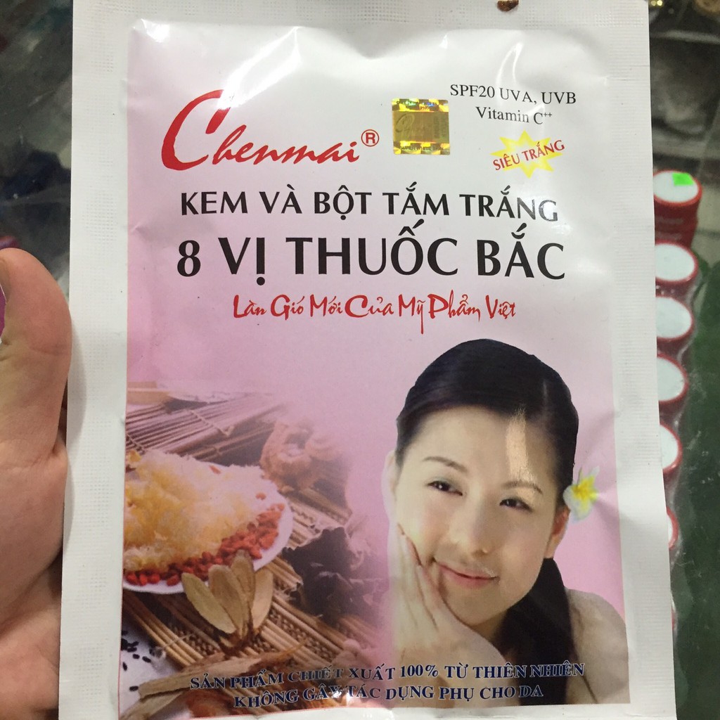 Tắm chenmai Thuốc Bắc chính hãng có mộc đỏ đằng sau gói