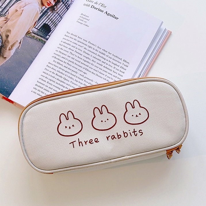 Túi Đựng Bút Vải Canvas Sức Chứa Lớn Phong Cách ins Đơn Giản Cho Học Sinh Ốp