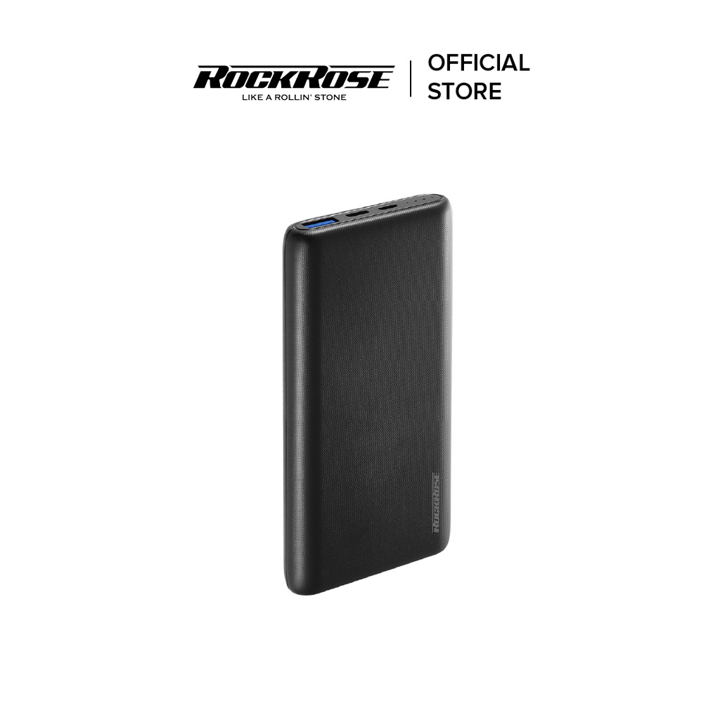 Sạc Dự Phòng Siêu Mỏng 10000mAh ROCKROSE Oasis 10 Pro QC 3.0 - Cổng USB A/ Type C Sạc Nhanh Cho Iphone/ Android