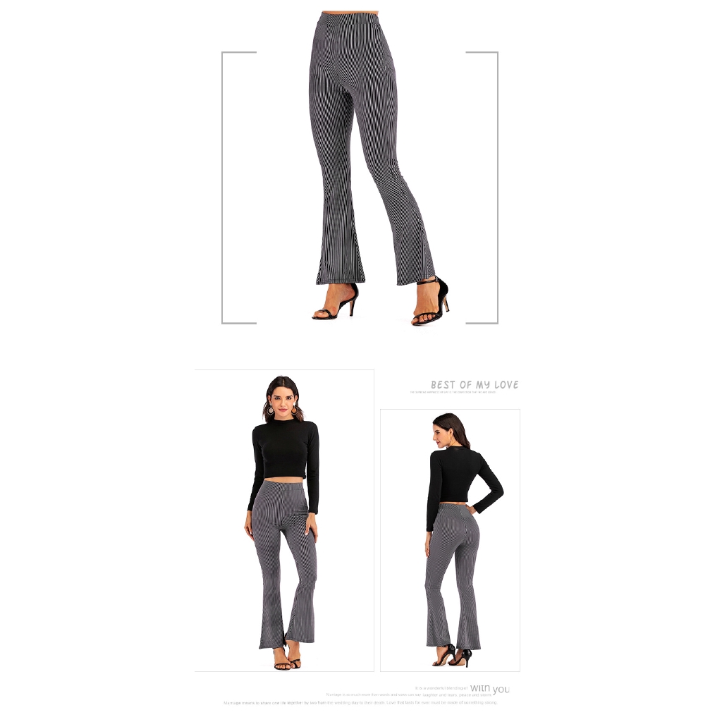 Ins Women's Autumn Slim Slimming Leopard Flared Pants Female High Waist Wide Leg Trousers | BigBuy360 - bigbuy360.vn
