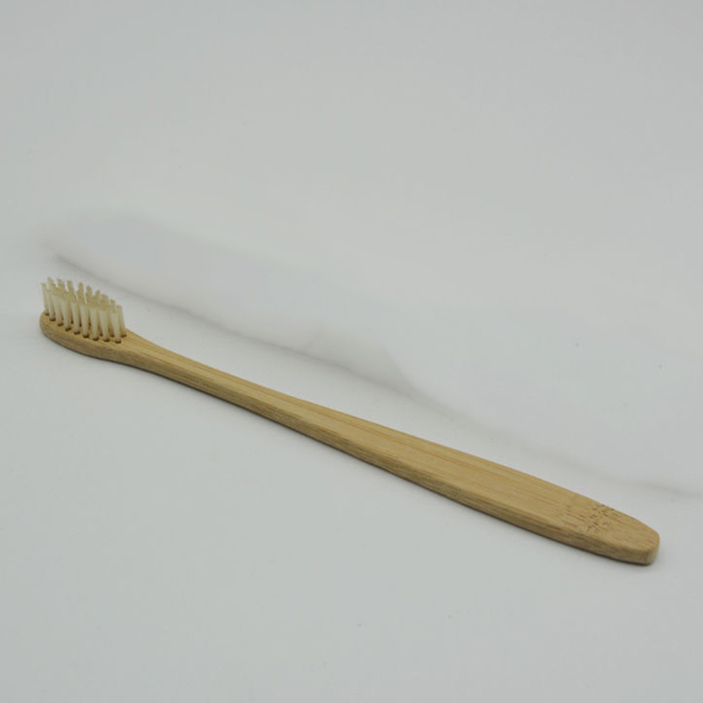 Bàn chải đánh răng lông mềm tay cầm bằng gỗ tre tự nhiên cho người lớn