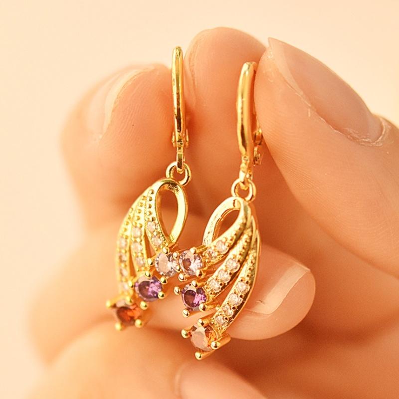 Khuyên Tai Hình Đôi Cánh Đính Đá Pha Lê Thời Trang Thanh Lịch Dành Cho Nữ