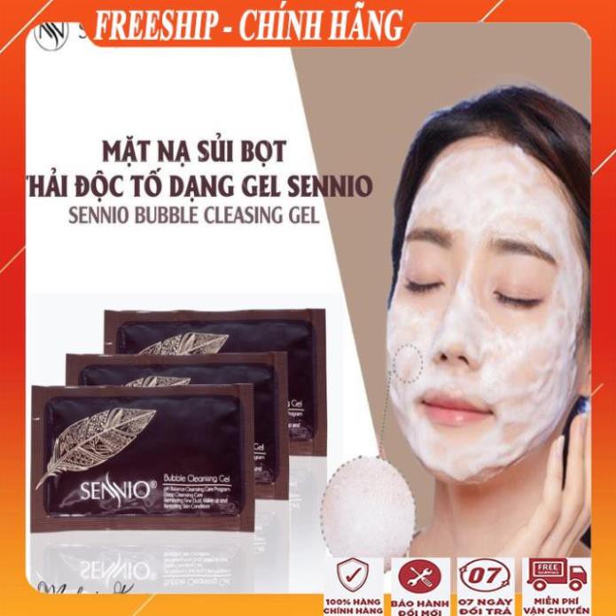 [FreeShip - GIÁ HỦY DIỆT] Sét 24 gói mặt nạ trắng da sủi bọt sennio/ Mặt nạ cho da mụn dầu kiêm sữa rữa mặt chính hãng