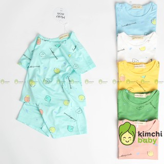 Đồ Bộ Bé Trai, Bé Gái Minky Mom Vải Thun Lạnh Họa Tiết Simsimi Gấu Khủng Long Dễ Thương, Bộ Cộc Tay Cho Bé MKM2128