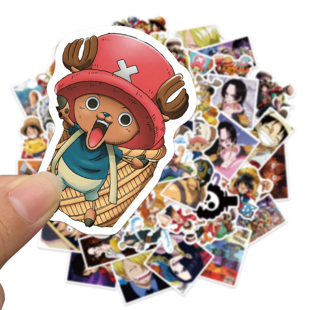 Set 10/25/50 miếng dán hình anime One Piece chống thấm nước trang trí cho laptop/điện thoại/cốc/xe hơi/Graffiti/đồ chơi