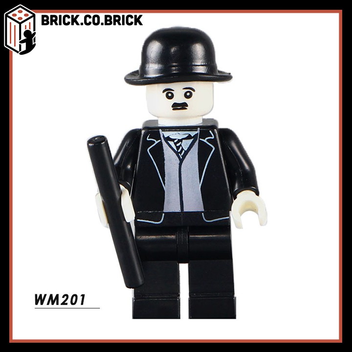 Đồ chơi lắp ráp minifigure mô hình lắp ghép huyền thoại Bruce Lee và Charlie Chaplin WM200 WM201