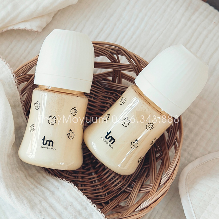 Bình sữa Tovi and Molly Thỏ, Sóc 180ml/280ml Hàn Quốc chính hãng