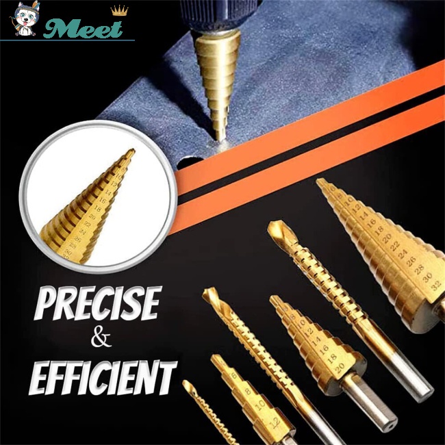 Bộ 6 Mũi Khoan Titan Tráng Titan 3 Bước Đa Năng Hiệu Quả Chính Xác ME