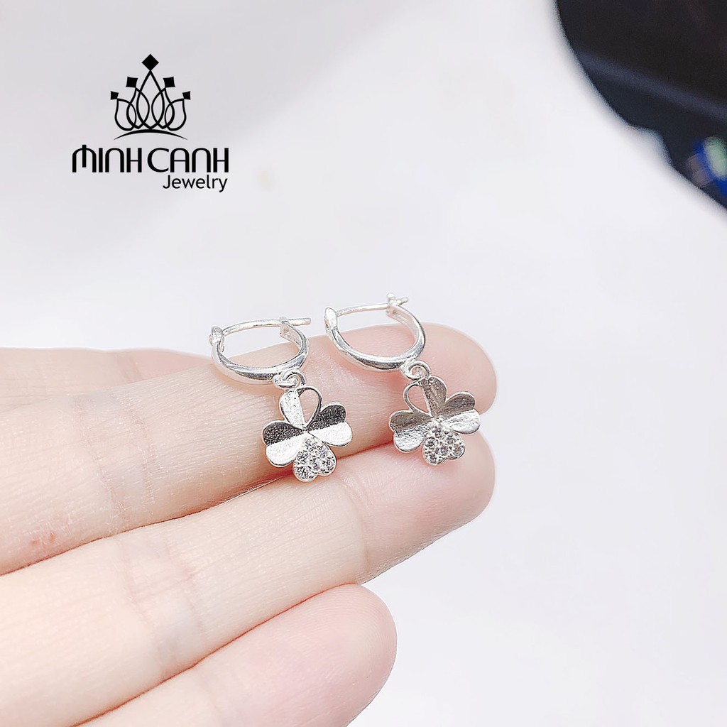 Bông Tai Bạc Cỏ 4 La Treo - Minh Canh Jewelry
