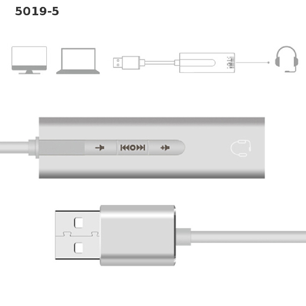 1 Cáp Chuyển Đổi Âm Thanh USB Sang jack 3.5Mm 5019 Thẻ