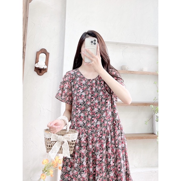 Váy hoa baby doll đỏ