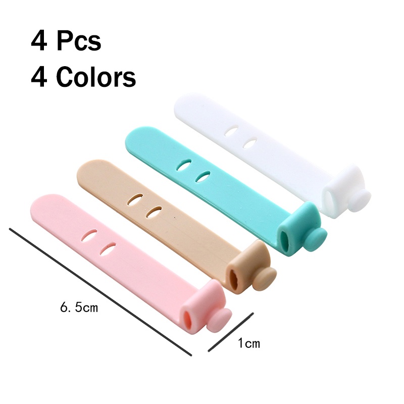 Bộ 4 Dây Quấn Bảo Vệ Dây Cáp Sạc USB Bằng Silicon Mềm