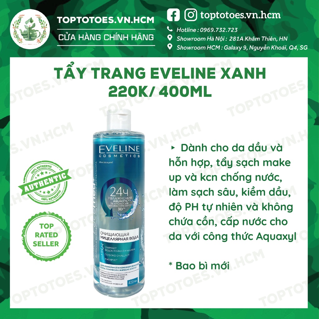 Tẩy trang 3 in 1 Eveline FACEMED+ giữ ẩm 24 giờ 400ml