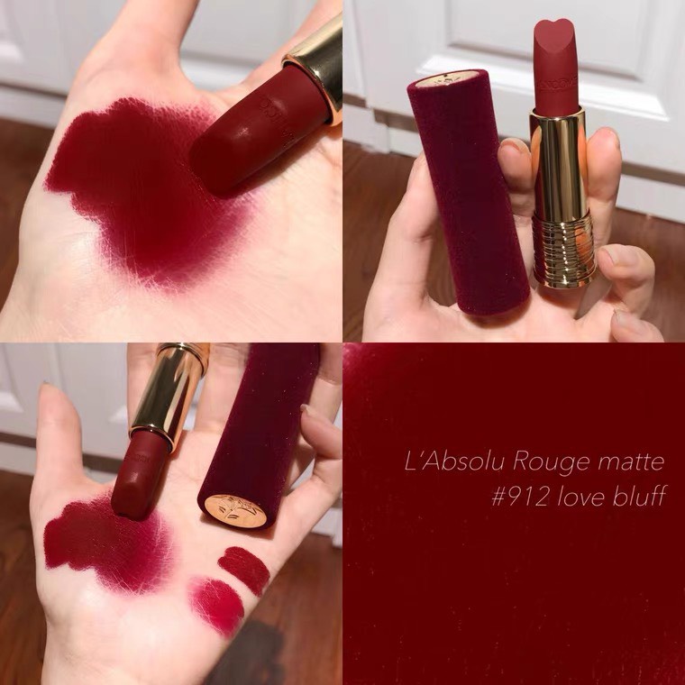 Son Lancome Vỏ Đỏ Nhung Bản Limited 121, 912 Son Lancome L'absolu Rouge Drama Matte