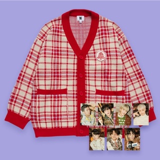 BTS 2021 HOLIDAY COLLECTION, 𝑳𝙞𝑻𝑻𝑳𝑬 𝑾𝞘𝑺𝑯 CARDIGAN (RED)