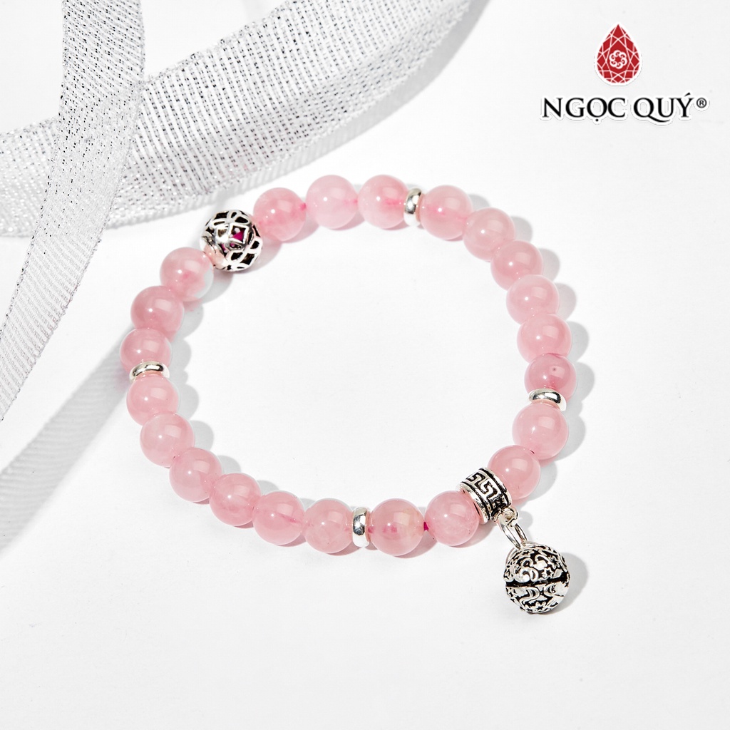 Vòng TA hồng phối charm chuông - Ngọc Quý